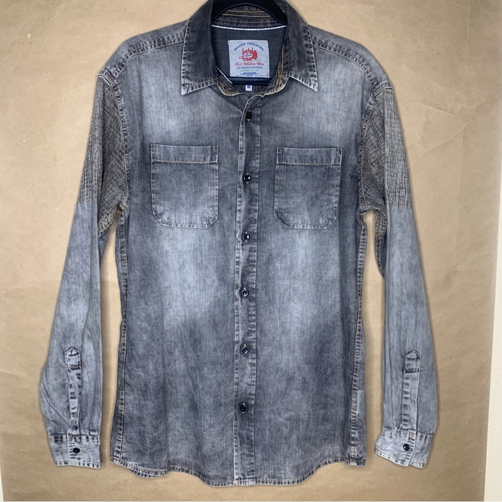 Tailored Recreation Casual Distressed Long Sleeve Shirt